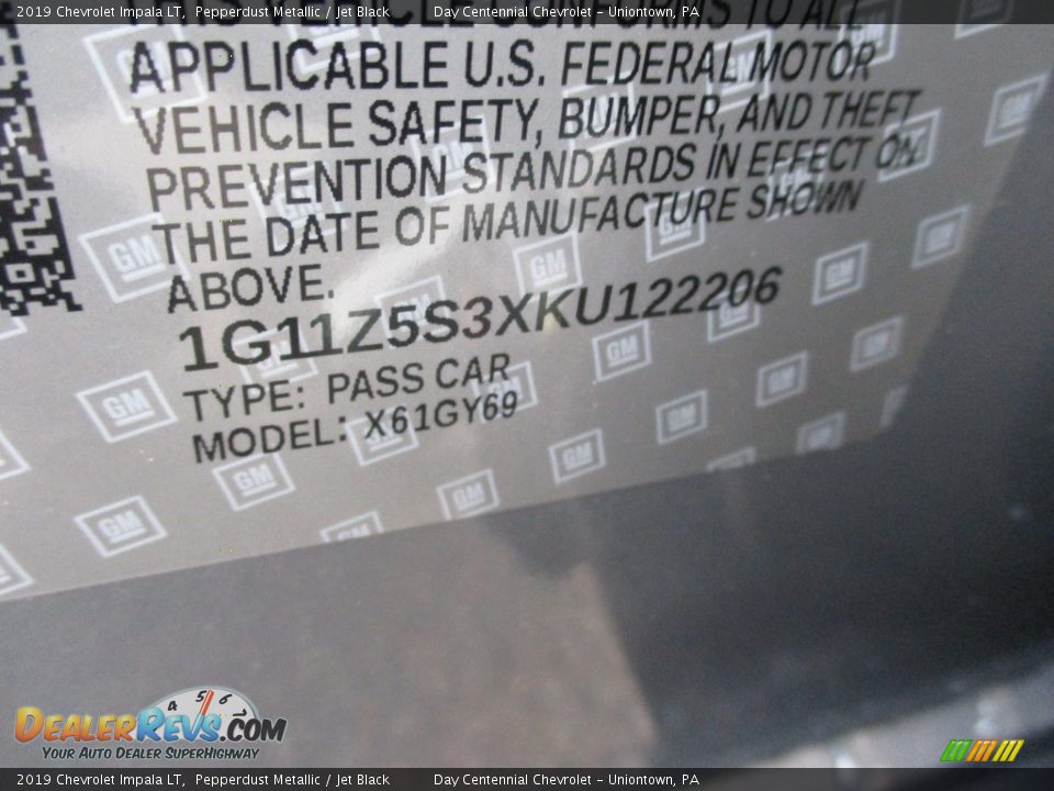 2019 Chevrolet Impala LT Pepperdust Metallic / Jet Black Photo #20