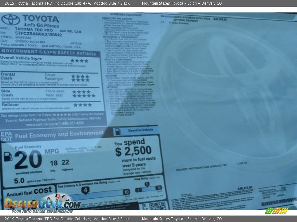 2019 Toyota Tacoma TRD Pro Double Cab 4x4 Voodoo Blue / Black Photo #36