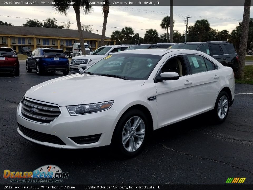 2019 Ford Taurus SEL White Platinum / Dune Photo #1