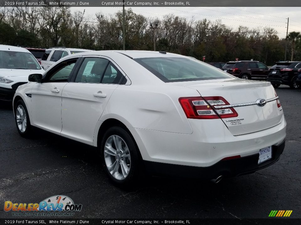 2019 Ford Taurus SEL White Platinum / Dune Photo #3