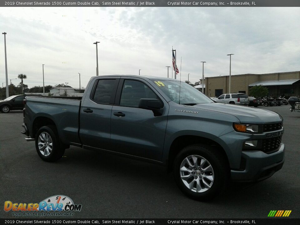 2019 Chevrolet Silverado 1500 Custom Double Cab Satin Steel Metallic / Jet Black Photo #7