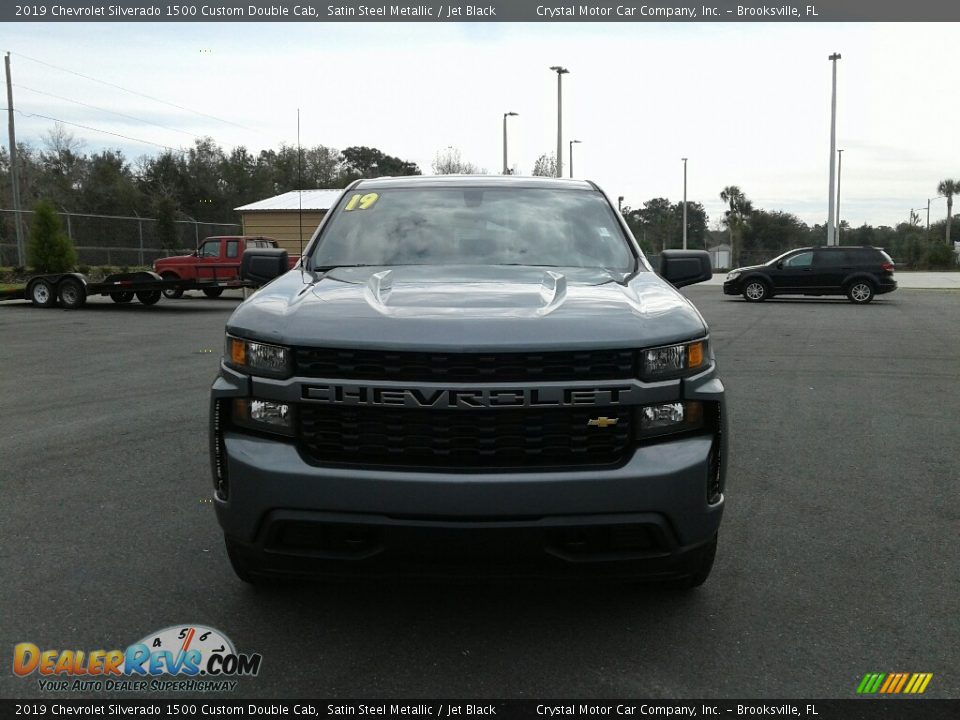 2019 Chevrolet Silverado 1500 Custom Double Cab Satin Steel Metallic / Jet Black Photo #8