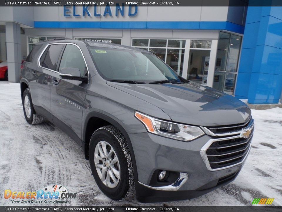 2019 Chevrolet Traverse LT AWD Satin Steel Metallic / Jet Black Photo #3