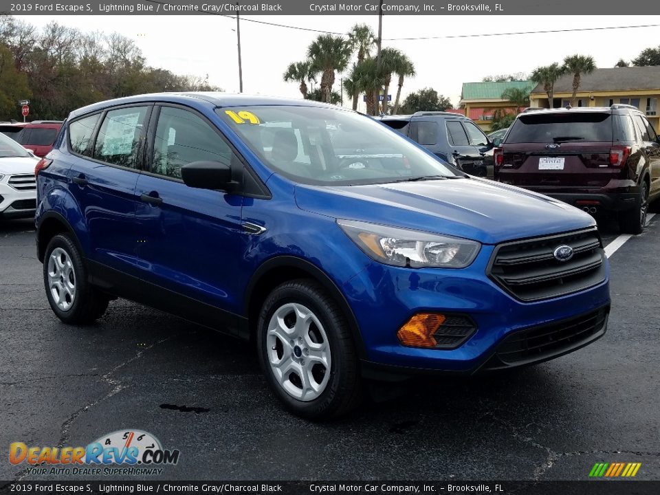 2019 Ford Escape S Lightning Blue / Chromite Gray/Charcoal Black Photo #7