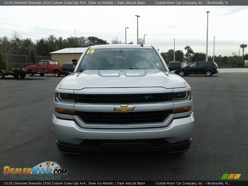 2018 Chevrolet Silverado 1500 Custom Crew Cab 4x4 Silver Ice Metallic / Dark Ash/Jet Black Photo #8