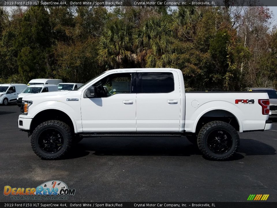 2019 Ford F150 XLT SuperCrew 4x4 Oxford White / Sport Black/Red Photo #2