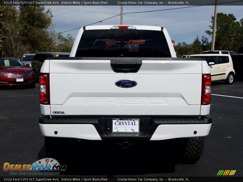 2019 Ford F150 XLT SuperCrew 4x4 Oxford White / Sport Black/Red Photo #4