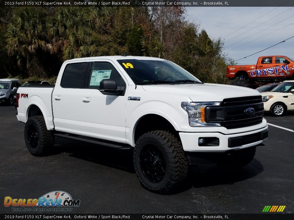 2019 Ford F150 XLT SuperCrew 4x4 Oxford White / Sport Black/Red Photo #7