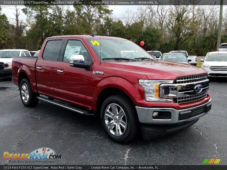 2019 Ford F150 XLT SuperCrew Ruby Red / Earth Gray Photo #7