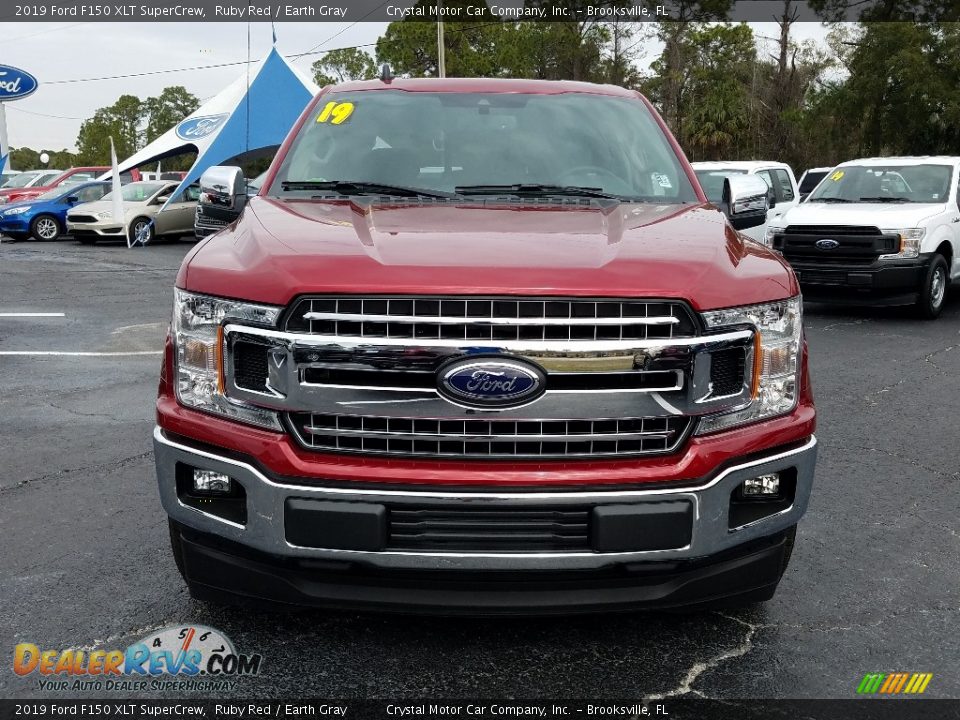 2019 Ford F150 XLT SuperCrew Ruby Red / Earth Gray Photo #8