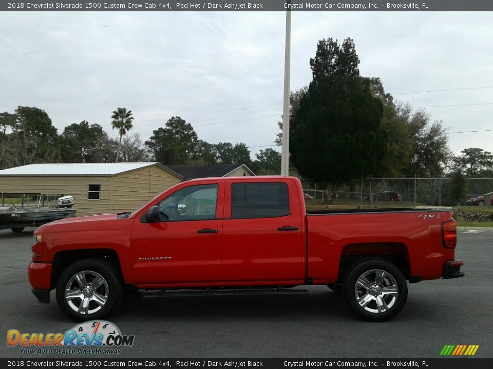 2018 Chevrolet Silverado 1500 Custom Crew Cab 4x4 Red Hot / Dark Ash/Jet Black Photo #2