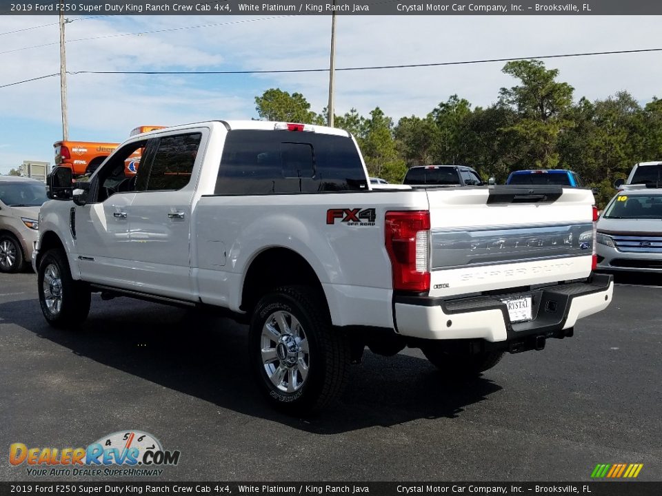 2019 Ford F250 Super Duty King Ranch Crew Cab 4x4 White Platinum / King Ranch Java Photo #3