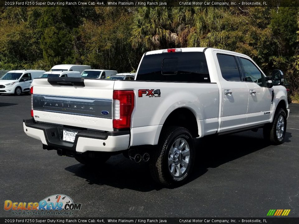 2019 Ford F250 Super Duty King Ranch Crew Cab 4x4 White Platinum / King Ranch Java Photo #5