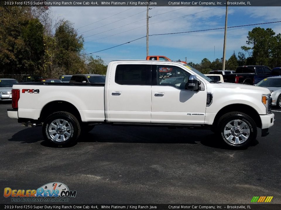 2019 Ford F250 Super Duty King Ranch Crew Cab 4x4 White Platinum / King Ranch Java Photo #6