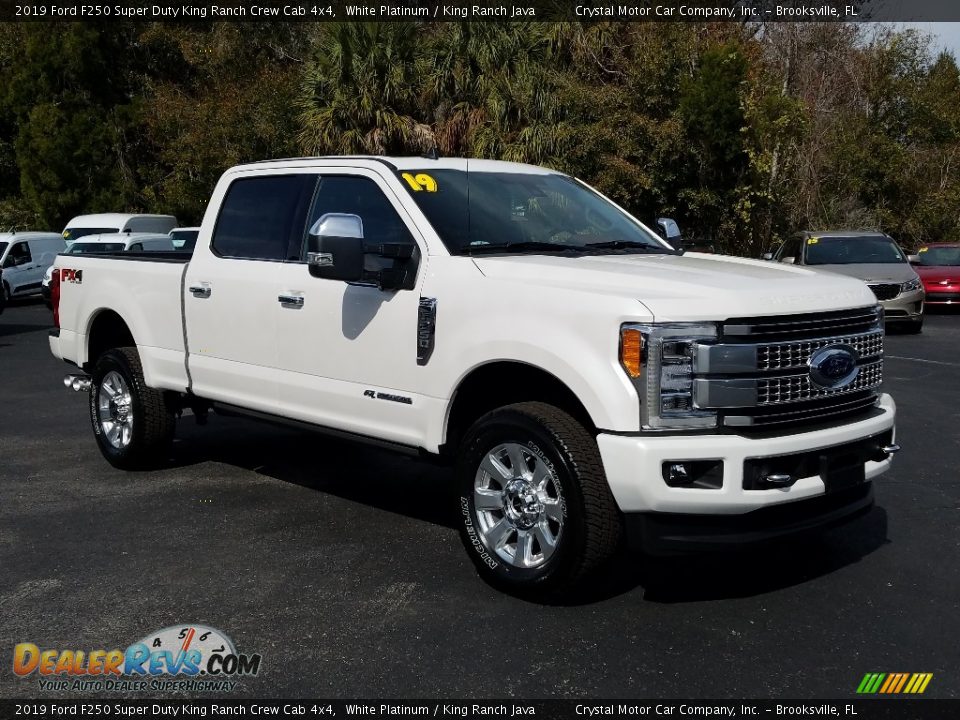 2019 Ford F250 Super Duty King Ranch Crew Cab 4x4 White Platinum / King Ranch Java Photo #7