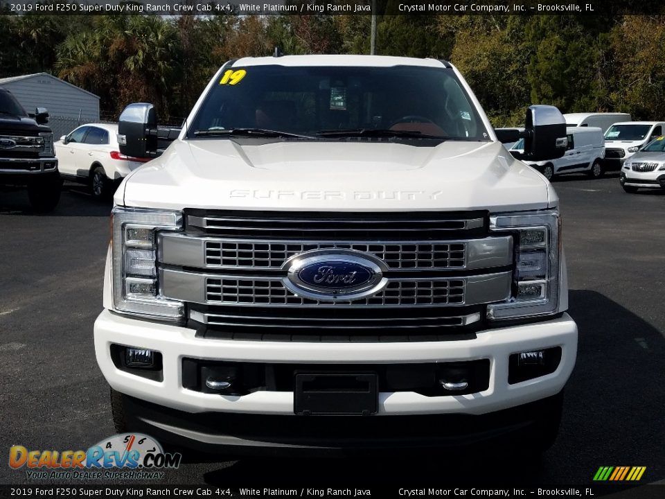 2019 Ford F250 Super Duty King Ranch Crew Cab 4x4 White Platinum / King Ranch Java Photo #8