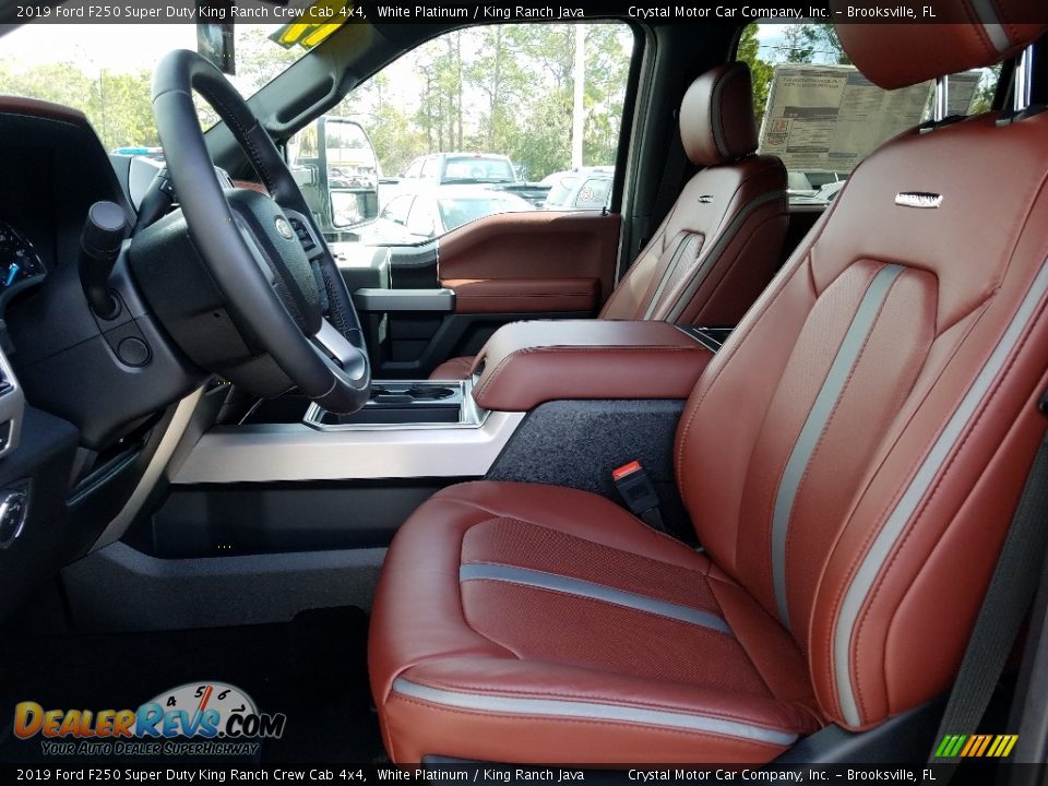 2019 Ford F250 Super Duty King Ranch Crew Cab 4x4 White Platinum / King Ranch Java Photo #9