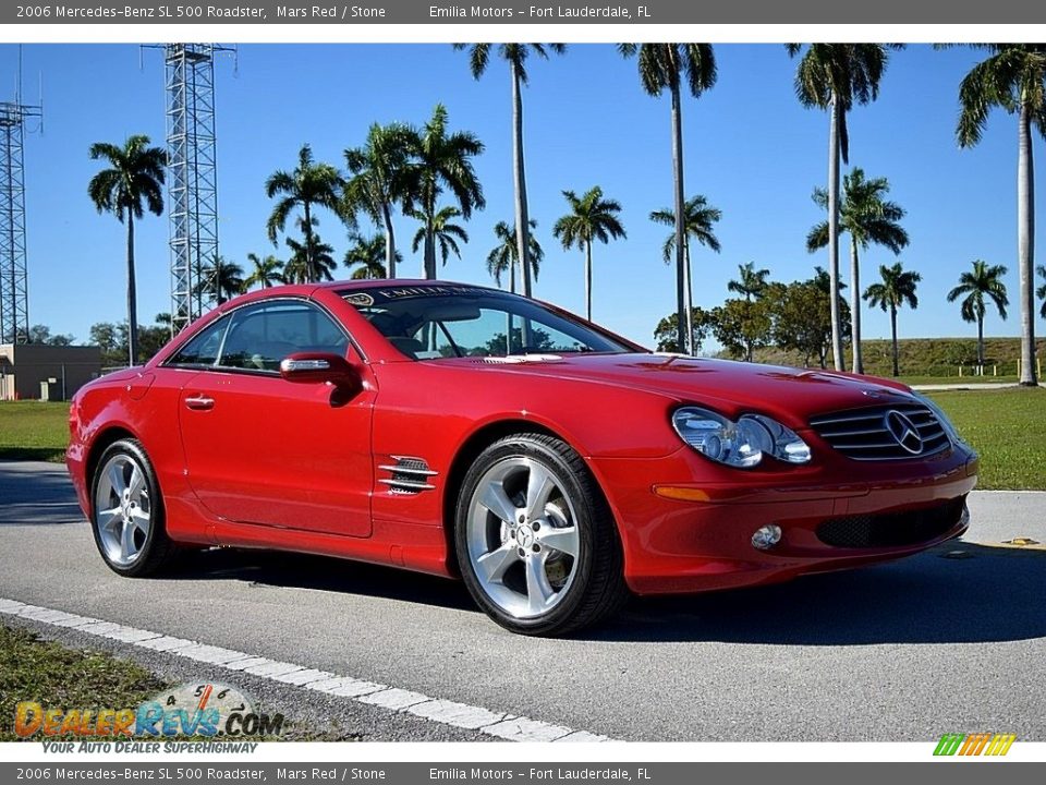 2006 Mercedes-Benz SL 500 Roadster Mars Red / Stone Photo #2