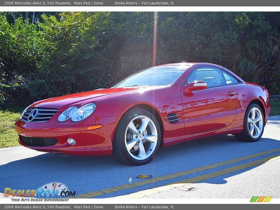 2006 Mercedes-Benz SL 500 Roadster Mars Red / Stone Photo #11