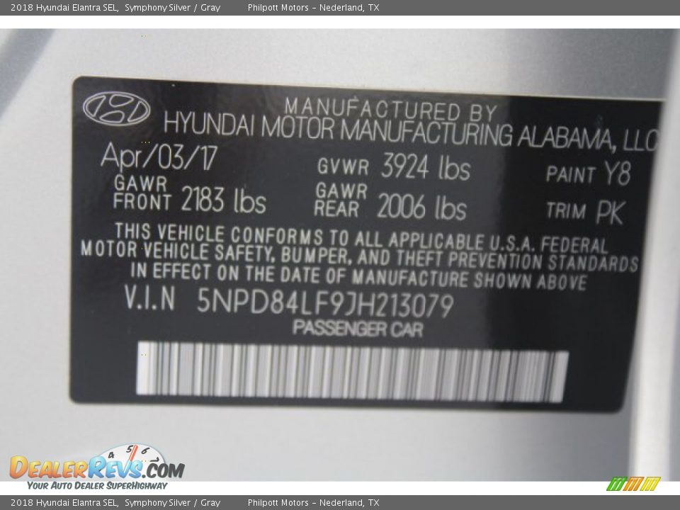 2018 Hyundai Elantra SEL Symphony Silver / Gray Photo #26