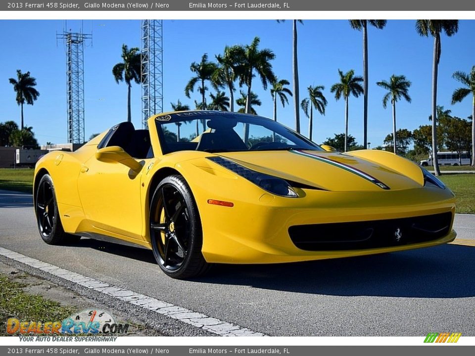 2013 Ferrari 458 Spider Giallo Modena (Yellow) / Nero Photo #2