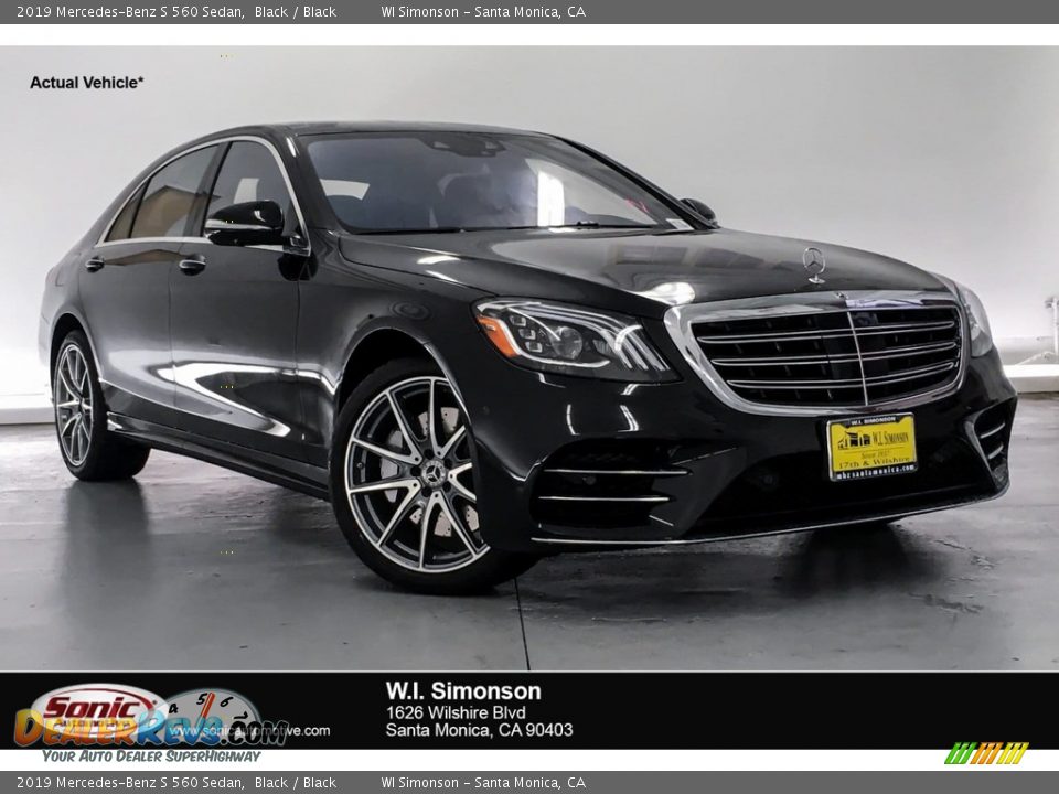 2019 Mercedes-Benz S 560 Sedan Black / Black Photo #1