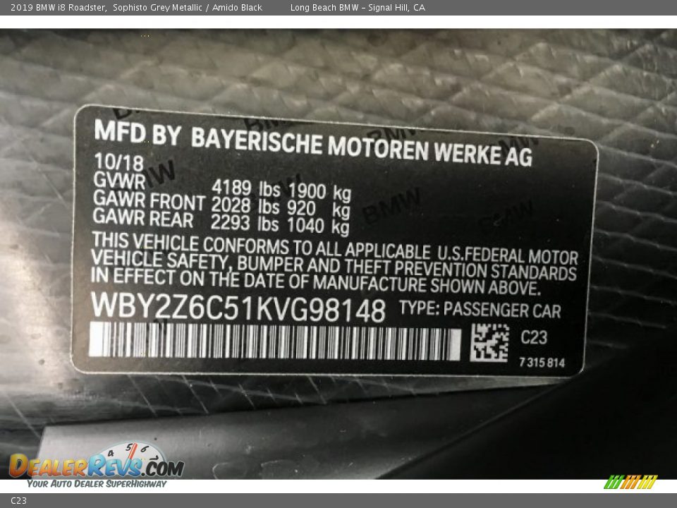 BMW Color Code C23 Sophisto Grey Metallic