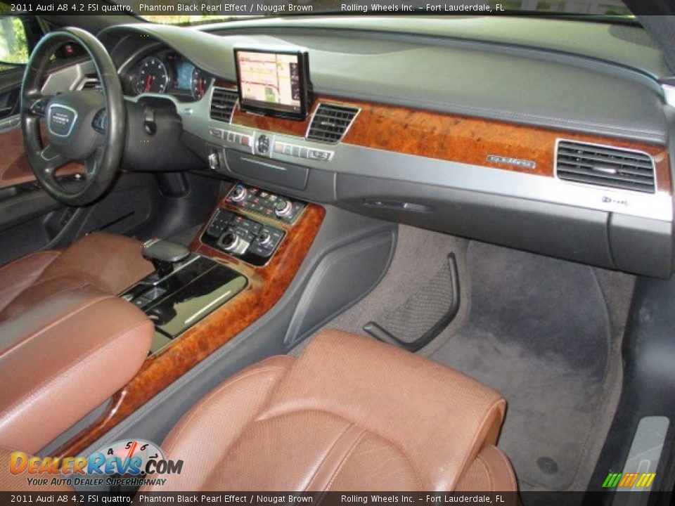2011 Audi A8 4.2 FSI quattro Phantom Black Pearl Effect / Nougat Brown Photo #24