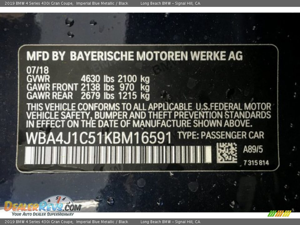 2019 BMW 4 Series 430i Gran Coupe Imperial Blue Metallic / Black Photo #11