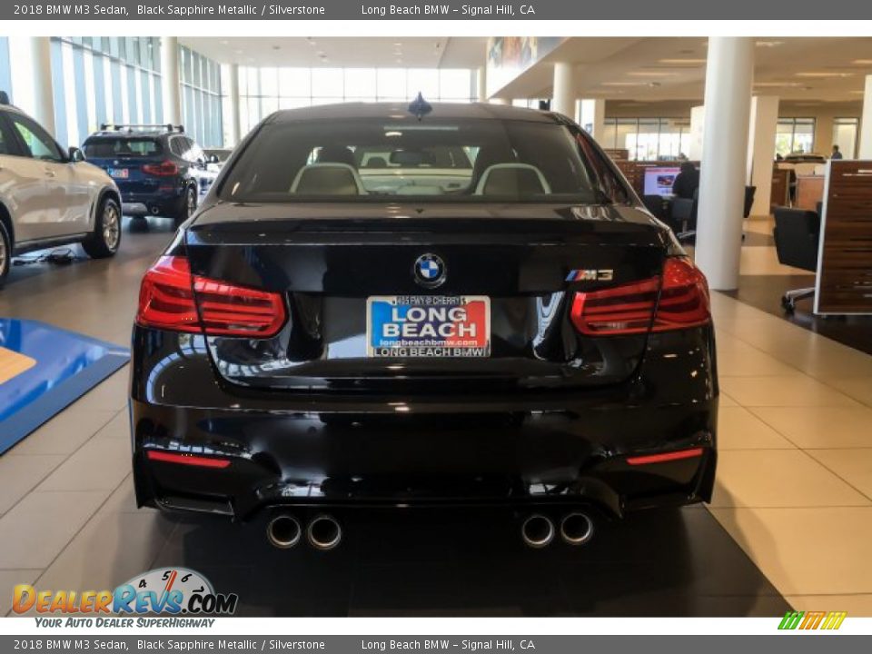2018 BMW M3 Sedan Black Sapphire Metallic / Silverstone Photo #3