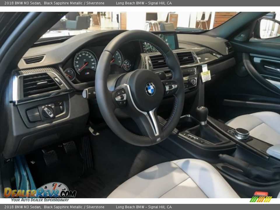 2018 BMW M3 Sedan Black Sapphire Metallic / Silverstone Photo #4