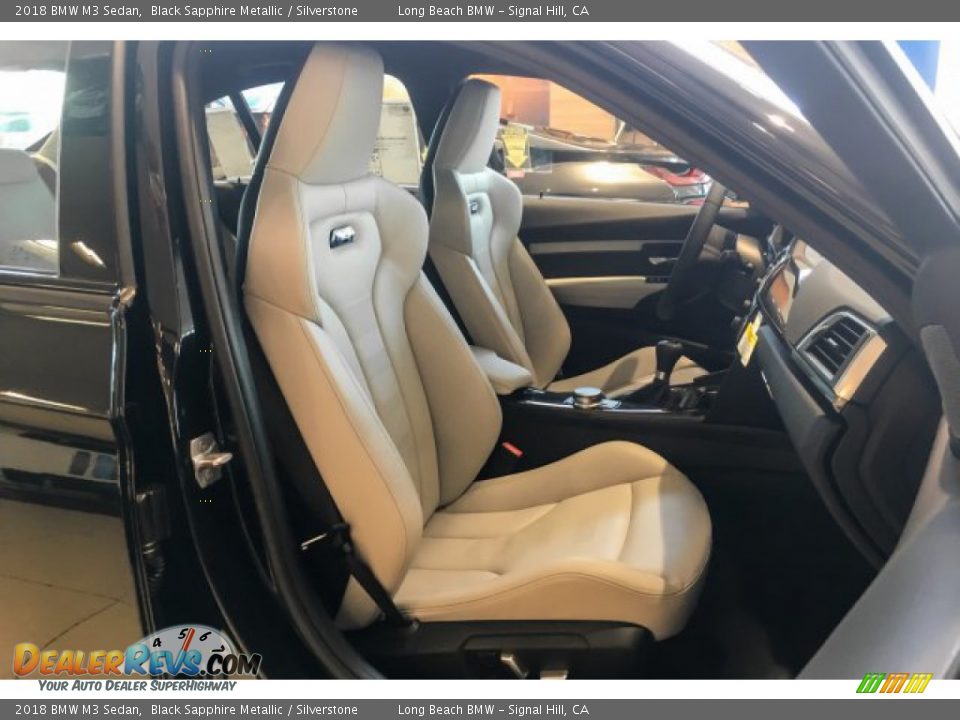 2018 BMW M3 Sedan Black Sapphire Metallic / Silverstone Photo #5