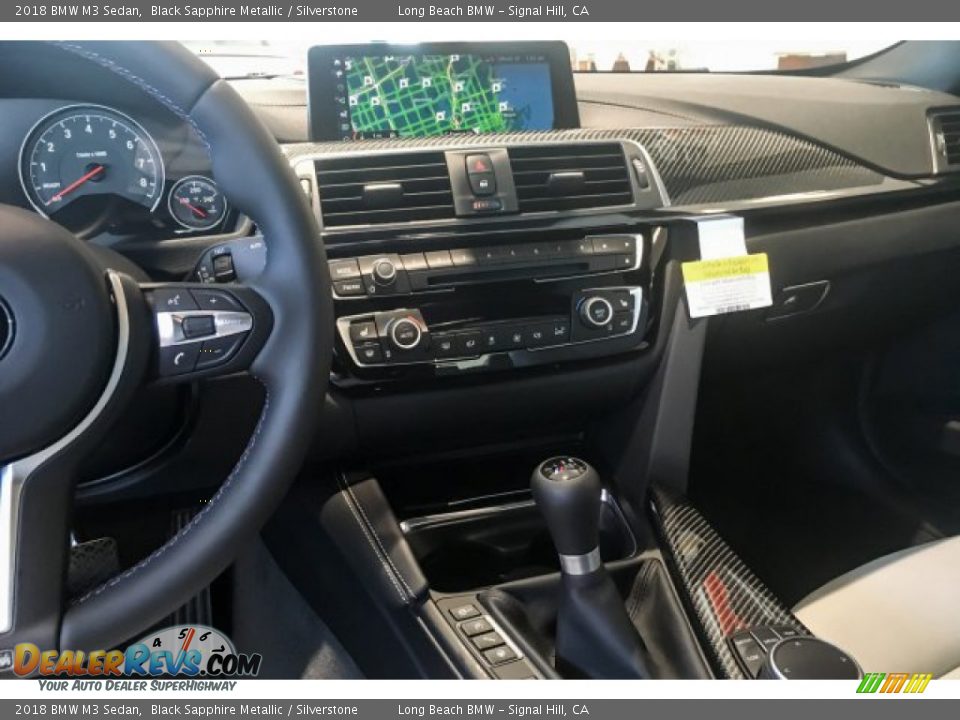 2018 BMW M3 Sedan Black Sapphire Metallic / Silverstone Photo #6