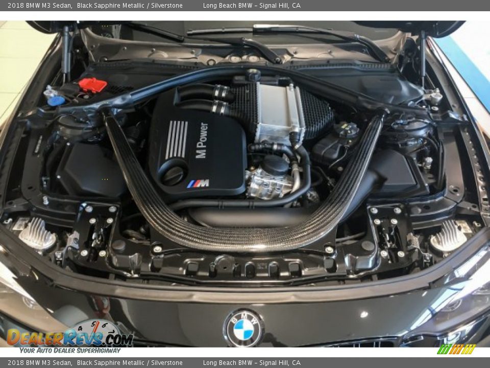 2018 BMW M3 Sedan Black Sapphire Metallic / Silverstone Photo #8