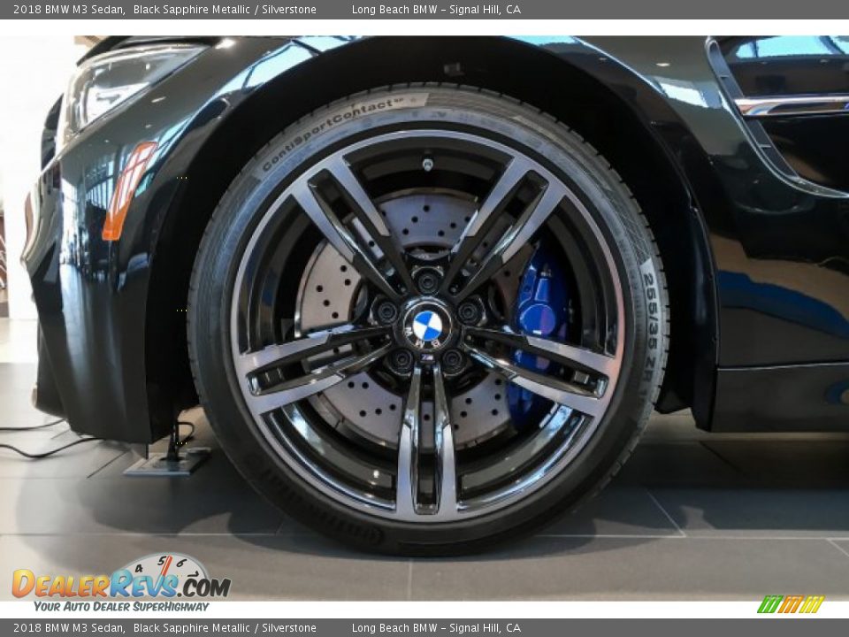 2018 BMW M3 Sedan Black Sapphire Metallic / Silverstone Photo #9
