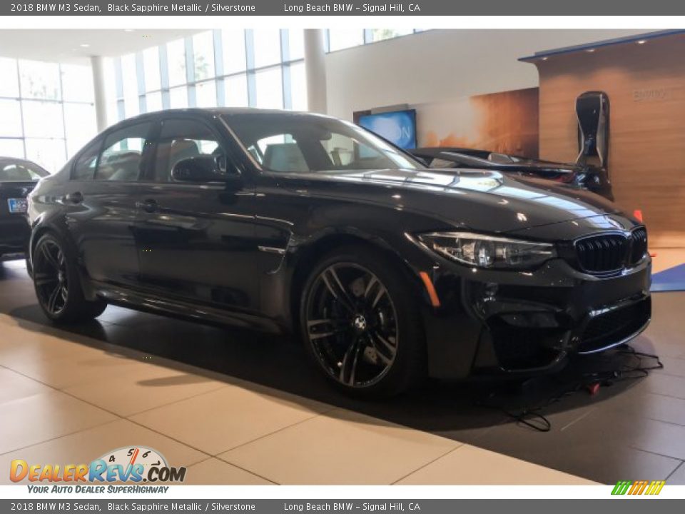 2018 BMW M3 Sedan Black Sapphire Metallic / Silverstone Photo #12