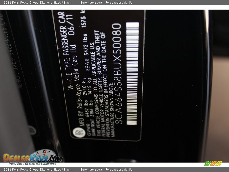 2011 Rolls-Royce Ghost Diamond Black / Black Photo #25