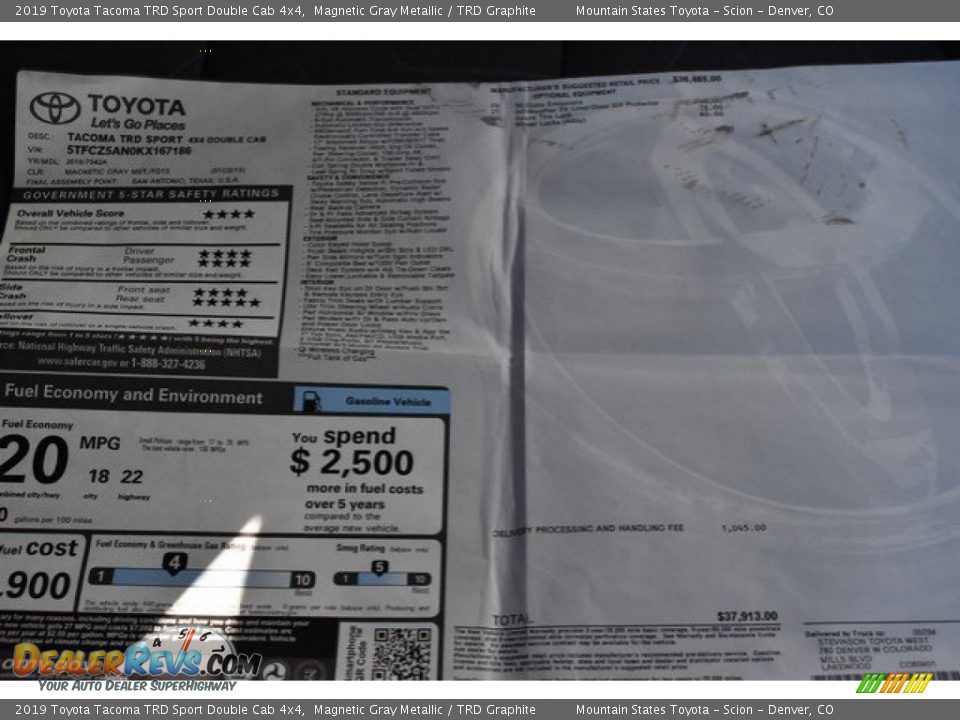 2019 Toyota Tacoma TRD Sport Double Cab 4x4 Magnetic Gray Metallic / TRD Graphite Photo #36