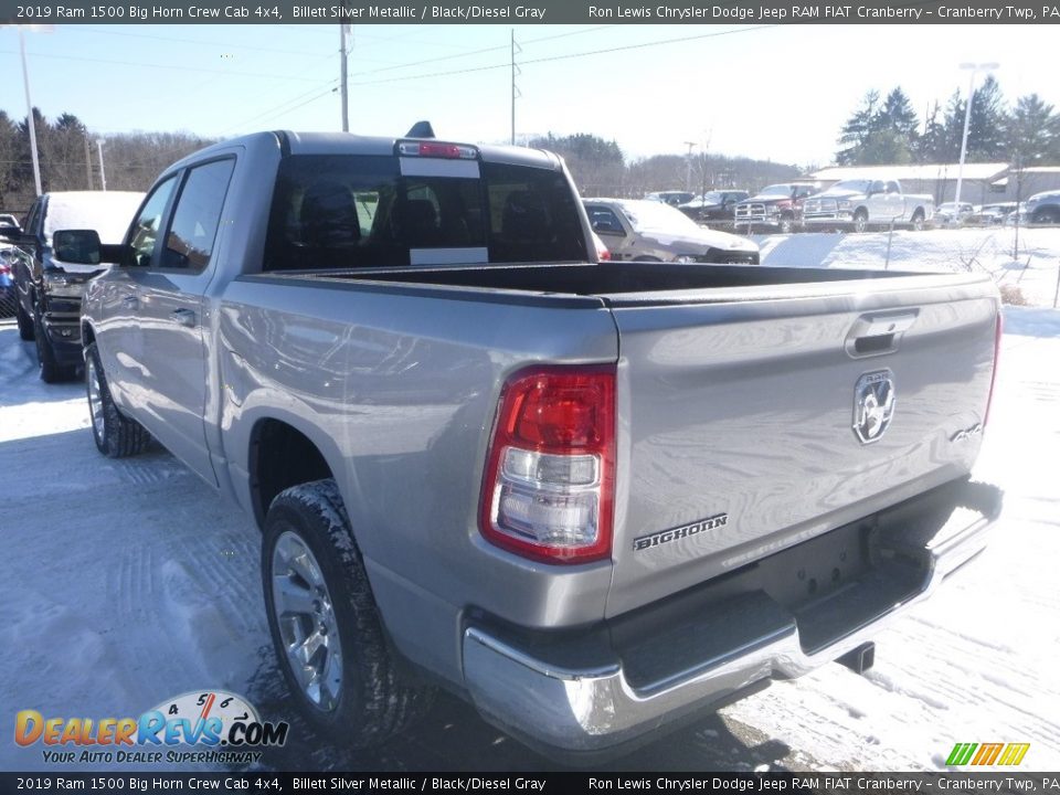 2019 Ram 1500 Big Horn Crew Cab 4x4 Billett Silver Metallic / Black/Diesel Gray Photo #2