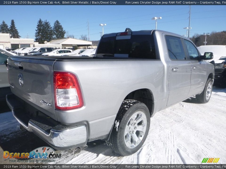 2019 Ram 1500 Big Horn Crew Cab 4x4 Billett Silver Metallic / Black/Diesel Gray Photo #4