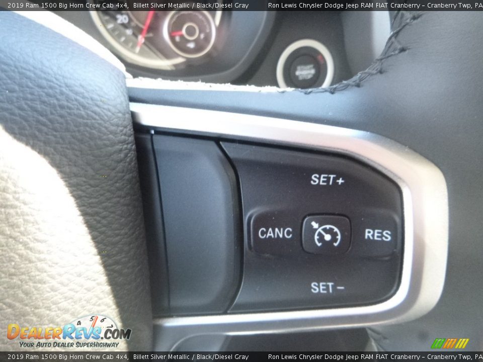 2019 Ram 1500 Big Horn Crew Cab 4x4 Billett Silver Metallic / Black/Diesel Gray Photo #16