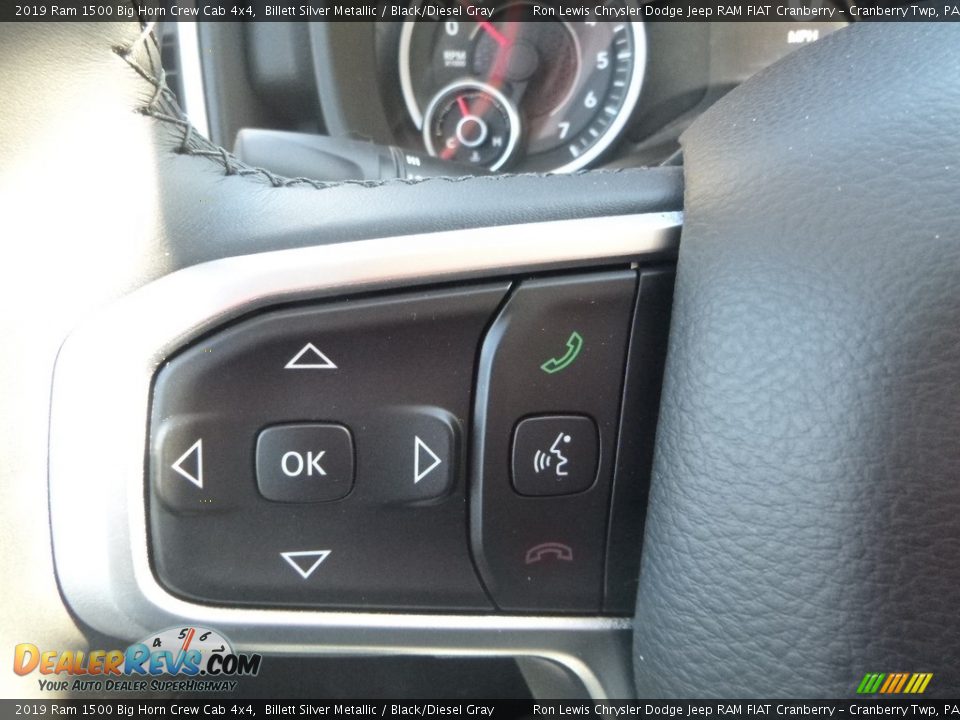 2019 Ram 1500 Big Horn Crew Cab 4x4 Billett Silver Metallic / Black/Diesel Gray Photo #17