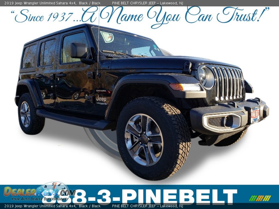 2019 Jeep Wrangler Unlimited Sahara 4x4 Black / Black Photo #1