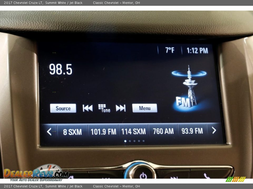 2017 Chevrolet Cruze LT Summit White / Jet Black Photo #10