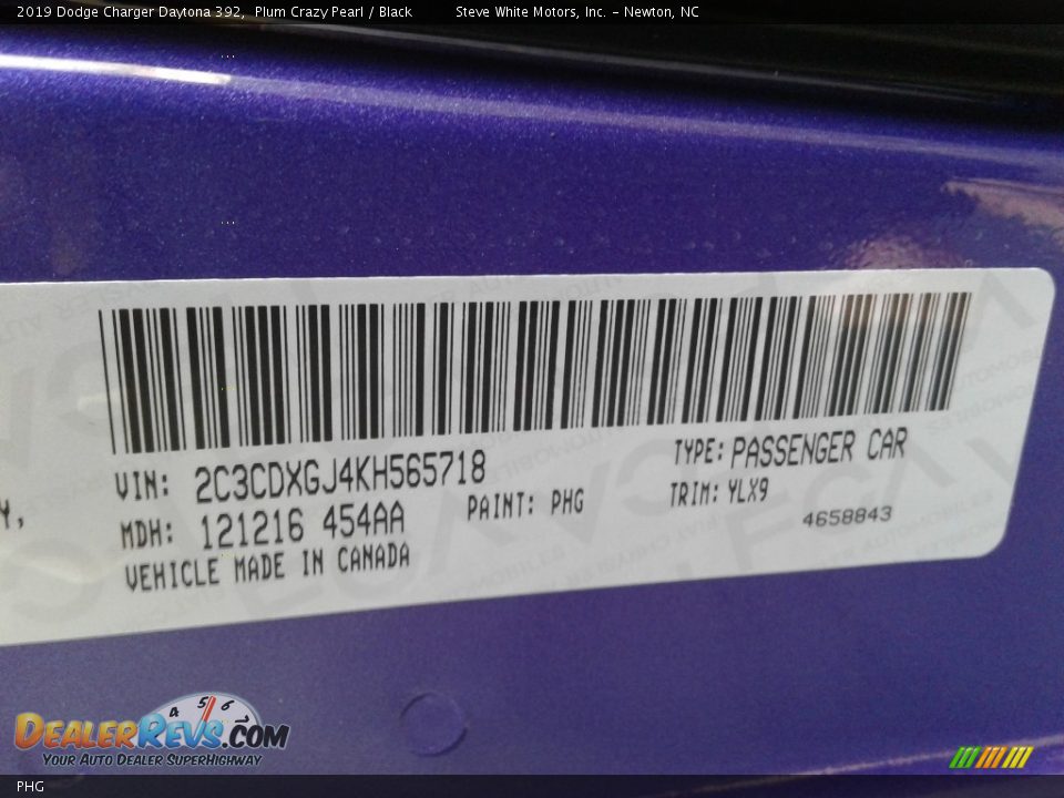 Dodge Color Code PHG Plum Crazy Pearl