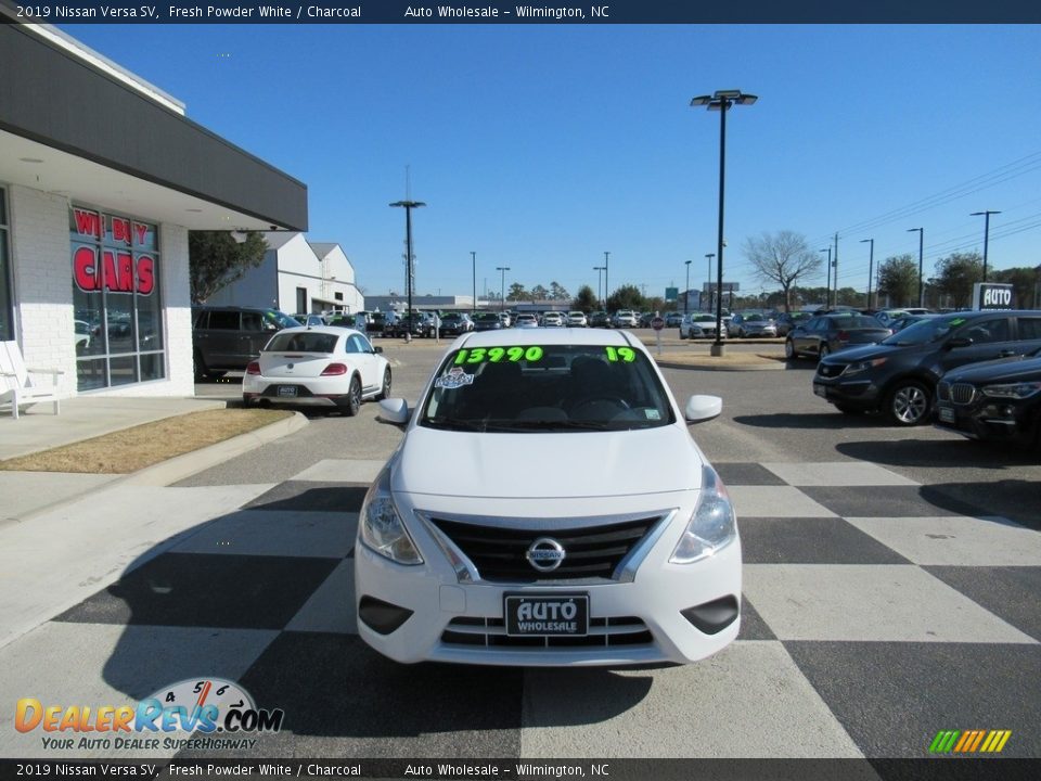 2019 Nissan Versa SV Fresh Powder White / Charcoal Photo #2