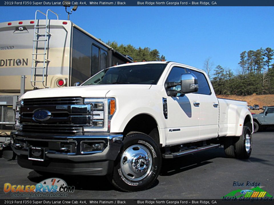2019 Ford F350 Super Duty Lariat Crew Cab 4x4 White Platinum / Black Photo #1