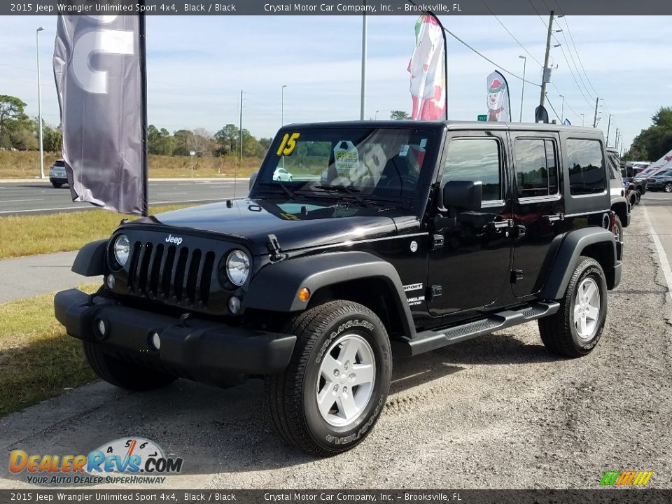 2015 Jeep Wrangler Unlimited Sport 4x4 Black / Black Photo #1
