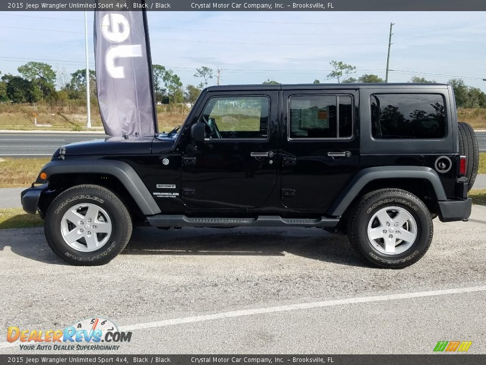 2015 Jeep Wrangler Unlimited Sport 4x4 Black / Black Photo #2