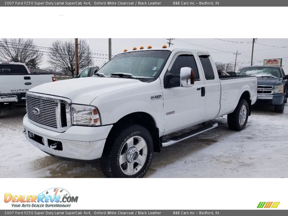 2007 Ford F250 Super Duty Lariat SuperCab 4x4 Oxford White Clearcoat / Black Leather Photo #1